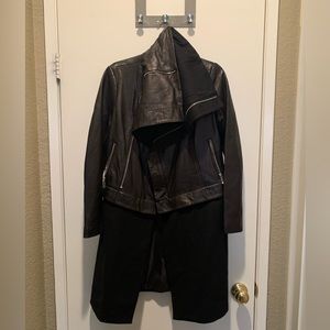 Bcbgmaxazria leather jacket/dress size small black